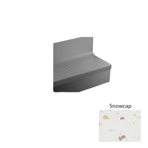Johnsonite Snowcap Raised Round Rubber Stair Tread with Riser