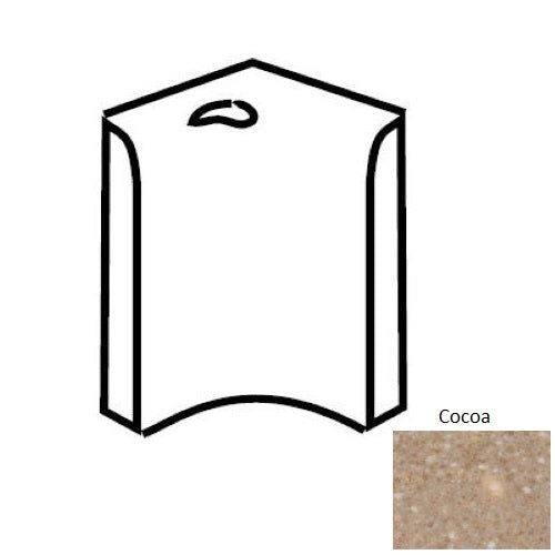 Unglazed Mosaics Cocoa Porcelain 2" x 2" Round Cap Incorner