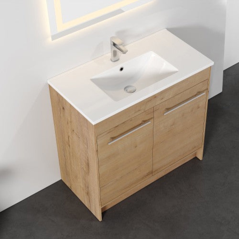 012 Series Oak Natural Wood Bathroom Vanity