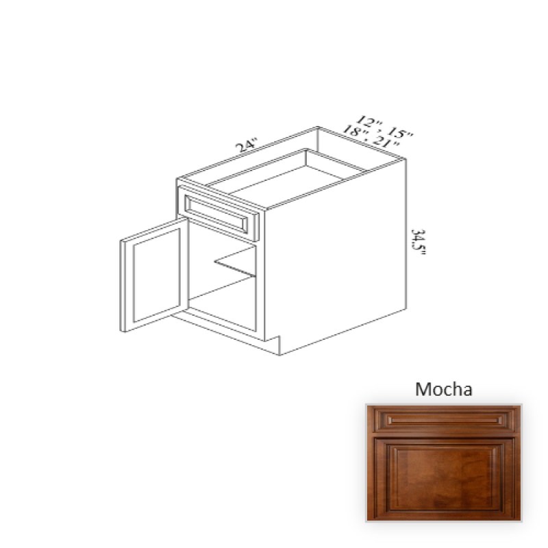 B12 Mocha Wood Kitchen Base Cabinet
