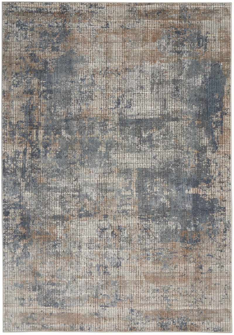 Quarry Qua02 Blue / Beige Polypropylene Modern Area Rug