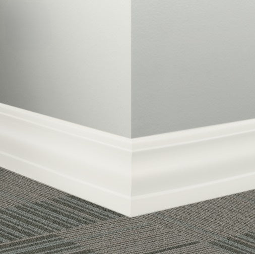 Johnsonite Icicle Rubber Millwork Contoured Wall Base - 4 1/4" X 96" X 3/8" Delinate - Millwork Contoured Wall Base