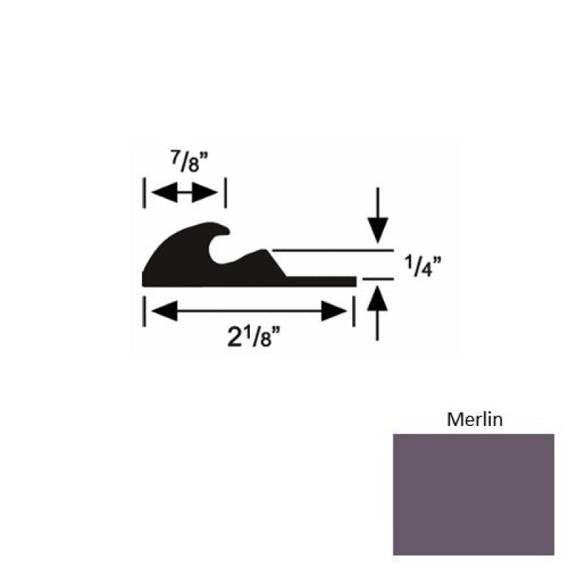 Solid 41 Merlin Rubber Tackless Carpet Bar - 2 1/8" X 9 Ft (108") X 1/4"