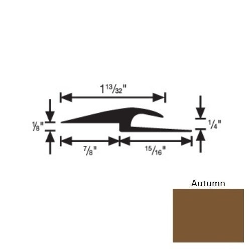 Flextones Autumn Vinyl 167 Tile And Carpet Joiner - 1/4" X 12 Ft - Thermoplastic
