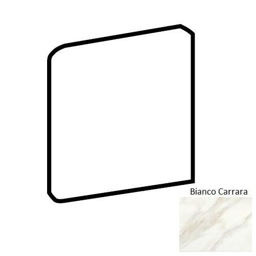 Mirasol Bianco Carrara Ceramic Wall Trim 3" x 3" Bullnose Glossy