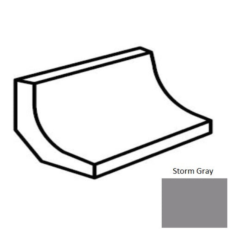 Unglazed Mosaics Storm Gray Porcelain Floor & Wall Trim - 1" X 2" Cove Base - Unglazed