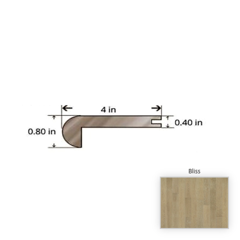 Serenity Oak Bliss Hardwood Moulding / Trim - 84.25" Stair Nose - Truemark Glaze Tek