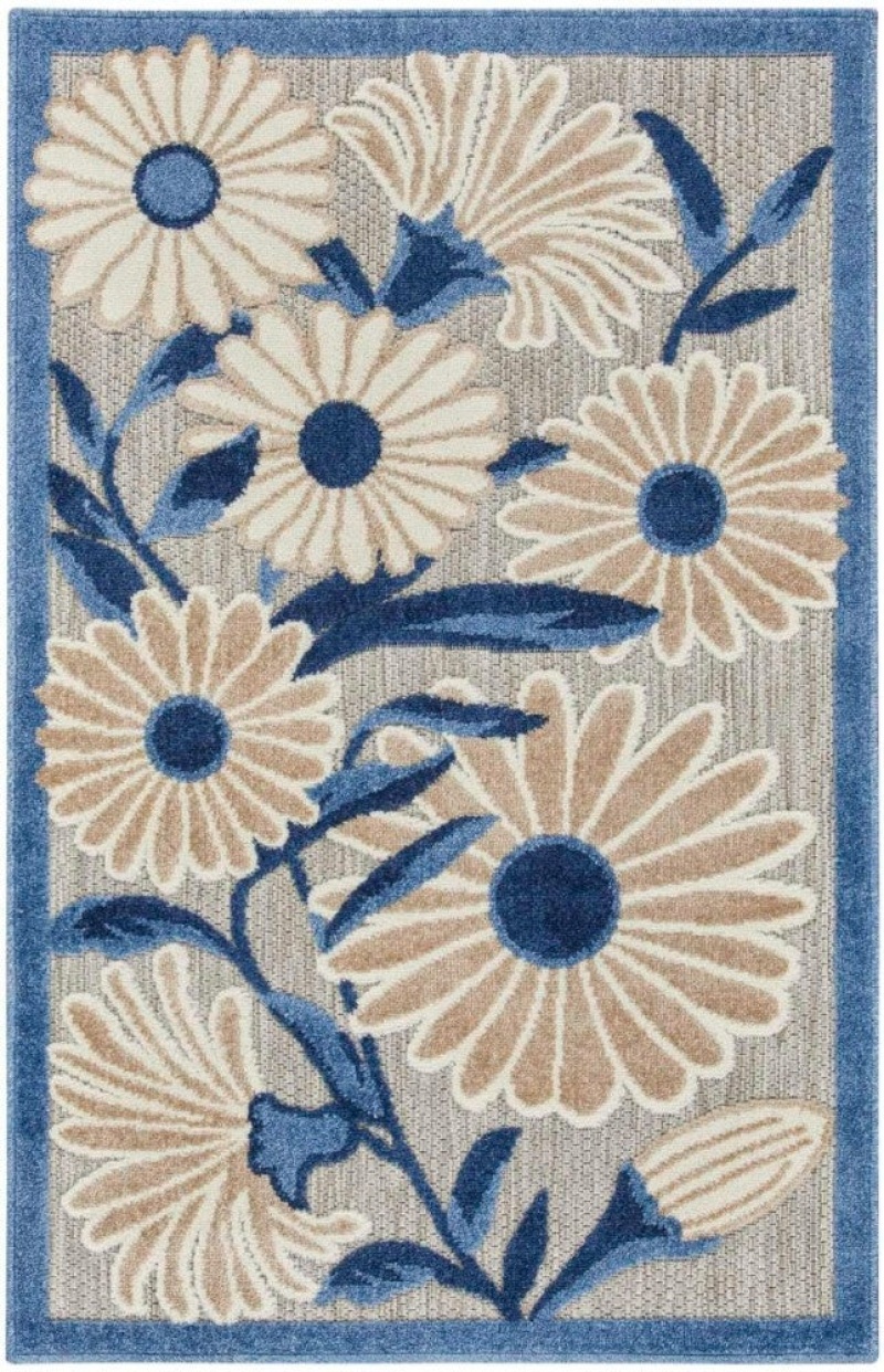Aloha Blue Grey Alh33 Polypropylene & Polyester Contemporary Area Rug - 8 Ft X 11 Ft - Blue Grey