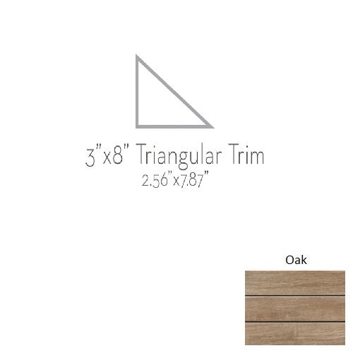 Radiant Oak Porcelain Moulding / Trim - 3" X 8" Triangular Trim - Matte