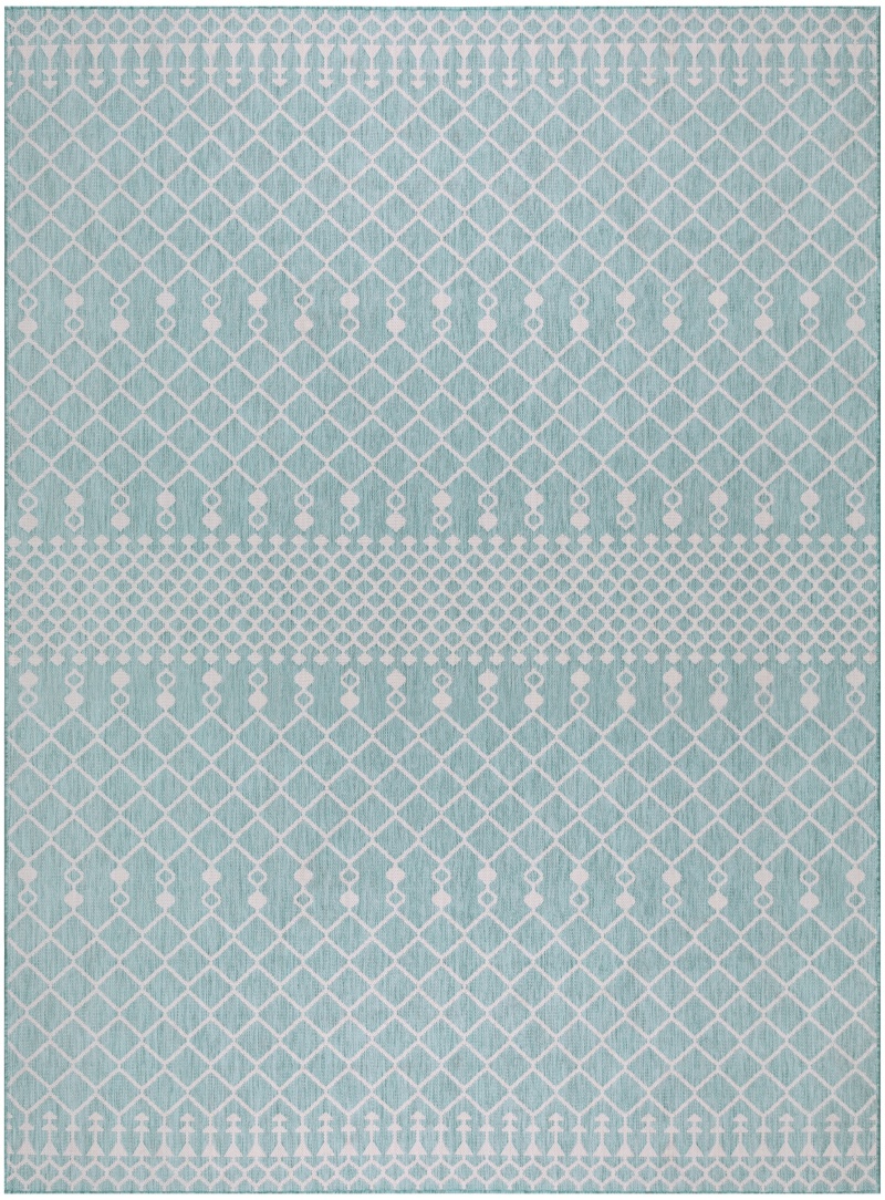 Positano Aqua Modern Area Rug 9 Ft x 12 Ft