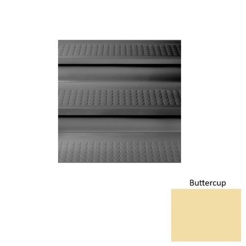 Solid 98 Buttercup Vantage Raised Circular Rubber (Sq) With Galley Red Abrasive Strip Stair Tread With Dupont Kevlar - Textured