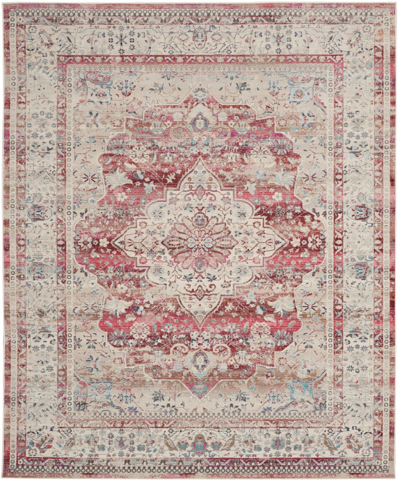 Vintage Kashan Red / Ivory Area Rug 9 Ft x 12 Ft