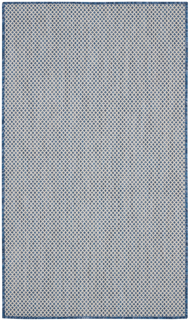 Courtyard Cou01 Ivory Blue Modern Area Rug