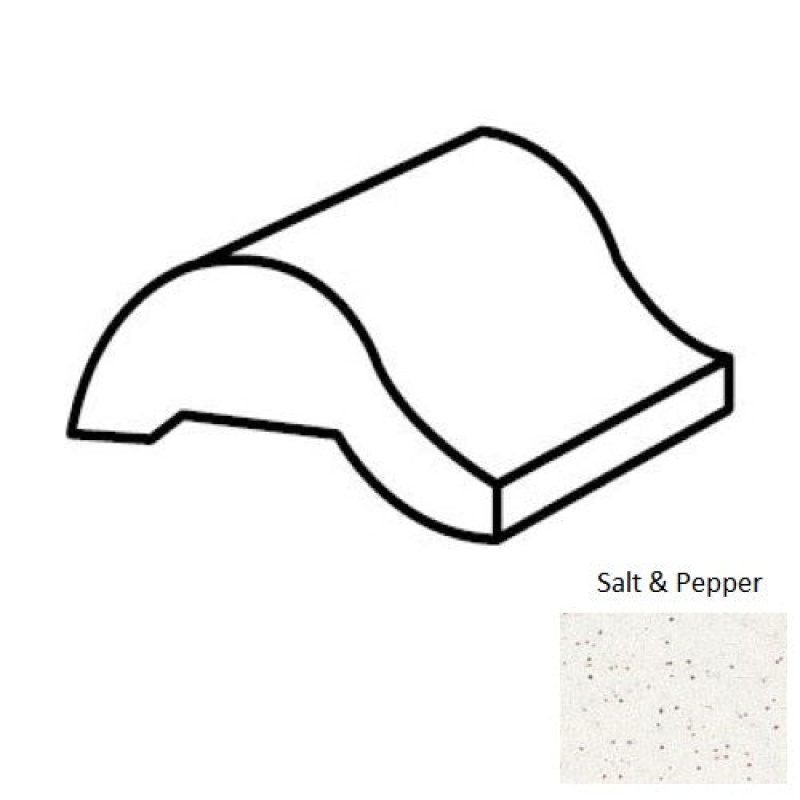 Unglazed Mosaics Salt & Pepper Porcelain Floor Trim - 1" X 2" Swimming Pool Nosing - Unglazed