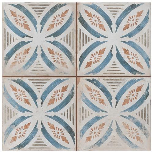Kings Root Petal Ceramic Tile - Matte - 17 5/8" x 17 5/8"