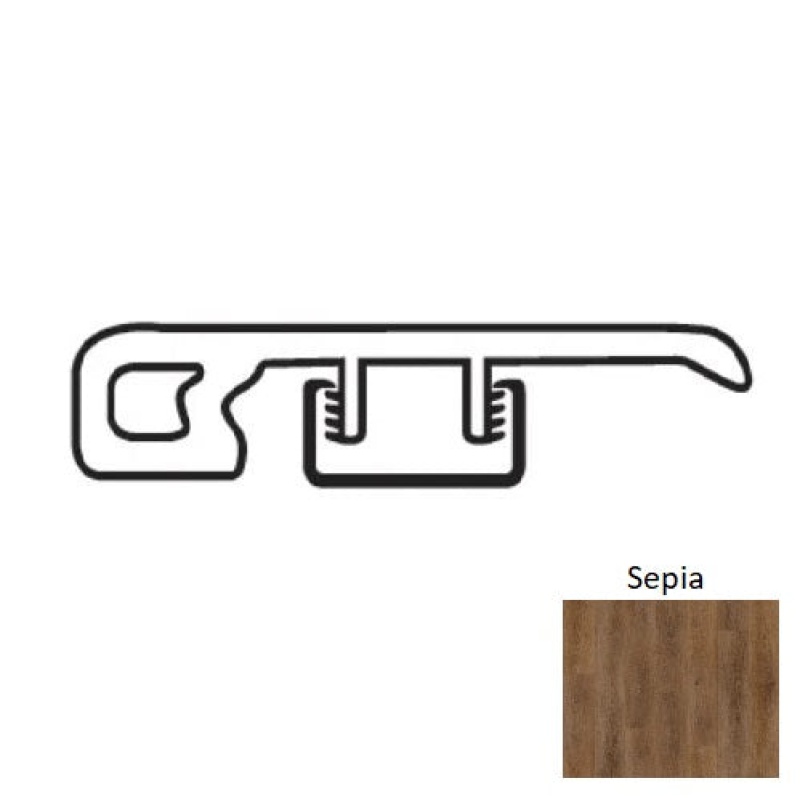 Natural Beauty Lux 7 Regal Manor Sepia Luxury Vinyl / Moulding Trim - 1.73" X 94.48" End Cap - Urethane
