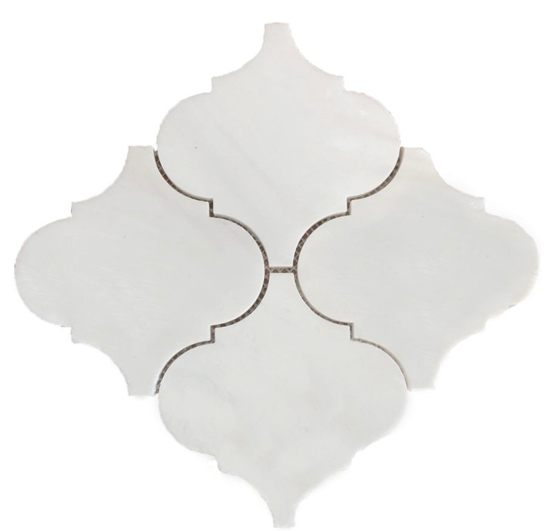 Bianco Dolomite Marble Mosaic - 6" Arabesque