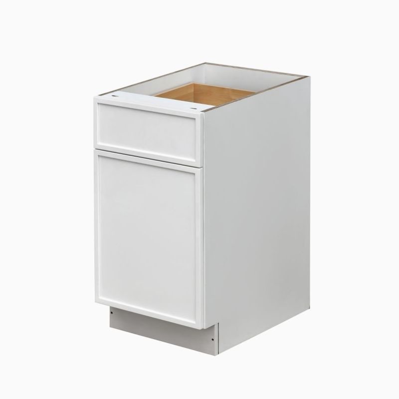 Shady White Slim Shaker Wood Kitchen Double Trash Can Base Cabinet - 18" X 24" X 34 1/2" (Assembly Required) - White