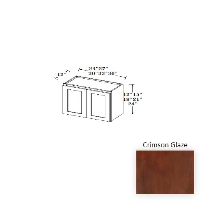 Crimson Glaze Wood Kitchen Wall Cabinet