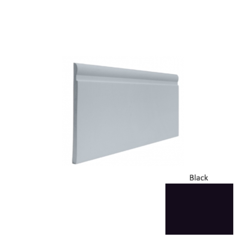 Contours #85 Fashion Black Rubber Profiled Wall Base - Satin