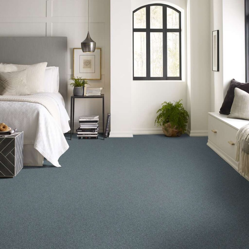 Soft Shades My Choice Iii Washed Turquoise Nylon Carpet - Textured
