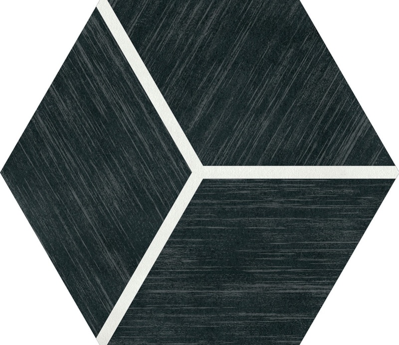 Bee Hive Medley Cube Hex Negative Porcelain Tile