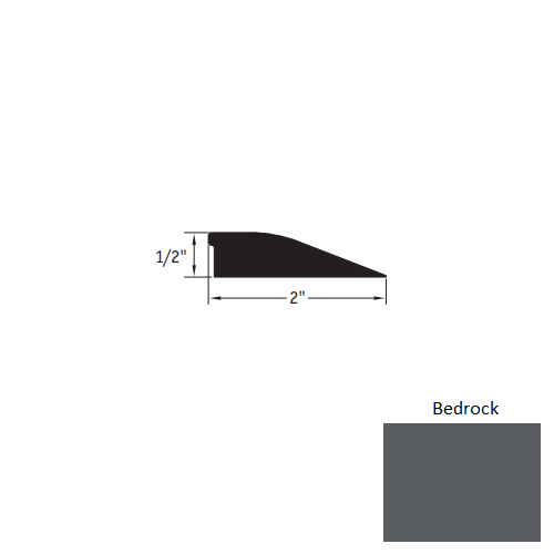 Johnsonite Bedrock Vinyl Moulding / Trim - 1/2" X 12 Ft (144") Carpet Reducer - Carpet Reducer