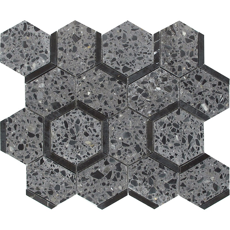 Veneziana Canareggio Mixed Mosaic - 3" Hexagon - Honed