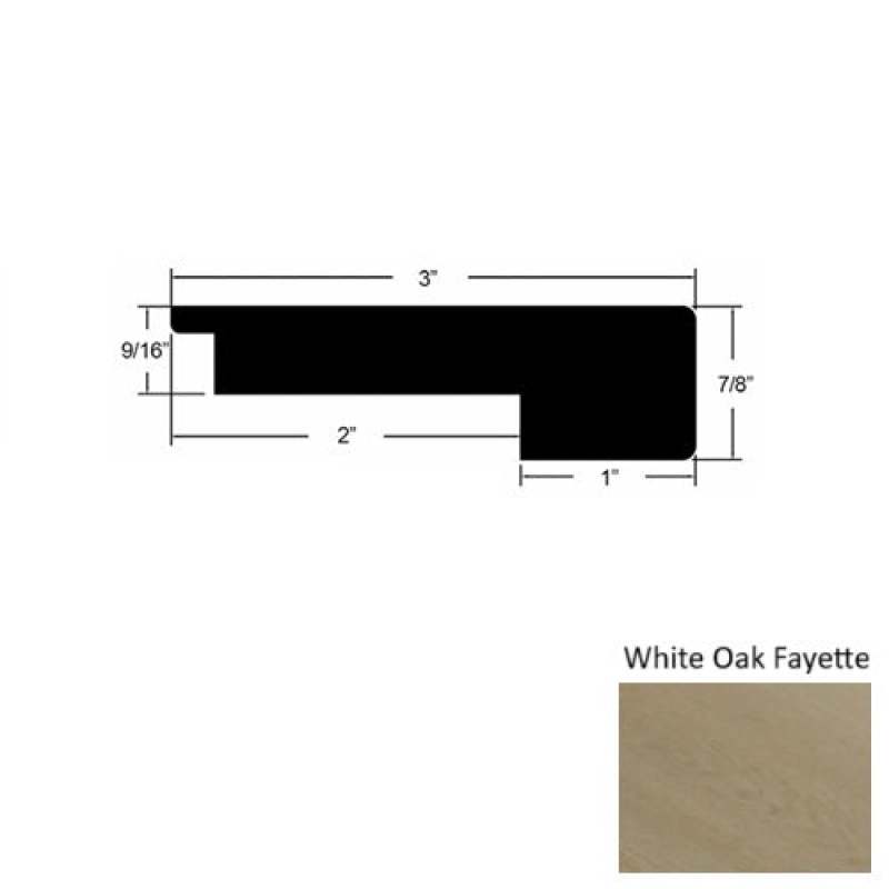 Sylvania White Oak Fayette Hardwood Moulding / Trim - 3" X 90" Square Stair Nose - Urethane