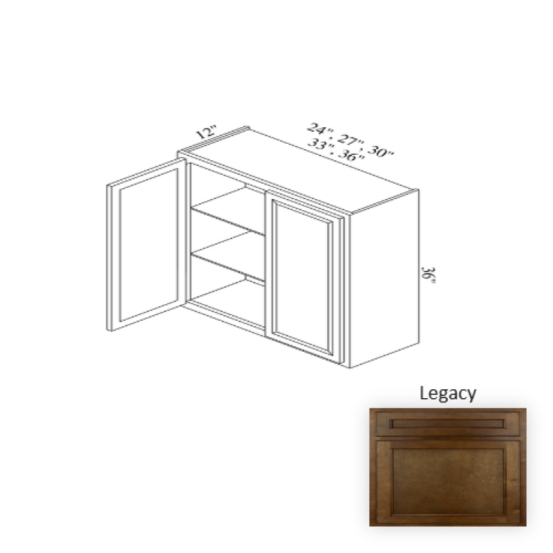 W2736 Legacy Wood Kitchen Wall Cabinet