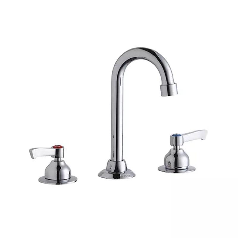 Lk800gn04l2 Chrome Deck Mount Kitchen Faucet - Double Handle / Three Holes - Chrome