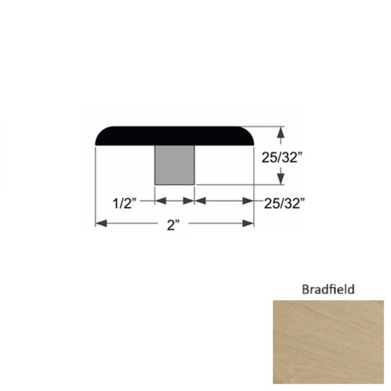 Dover Bradfield Hardwood Moulding / Trim - 2" X 96" Flat T Molding - Urethane