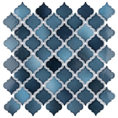 Hudson Tangier Glacier Porcelain Mosaic - Arabesque - Glossy