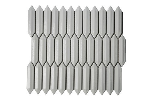 Cc Mosaics+ White Porcelain Mosaic - 1" X 4" 3D Picket Fence