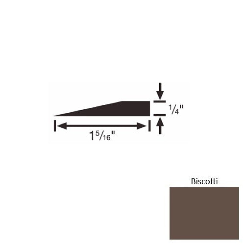 Solid 24 Biscotti Rubber Reducer Strip - 1 5/16" X 9 Ft (108") X 1/4"