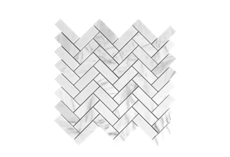 Volakas Marble Mosaic - 1" X 2 1/2" Herringbone - Polished