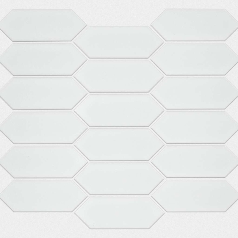 Grandeur White Porcelain Mosaic - Picket Fence