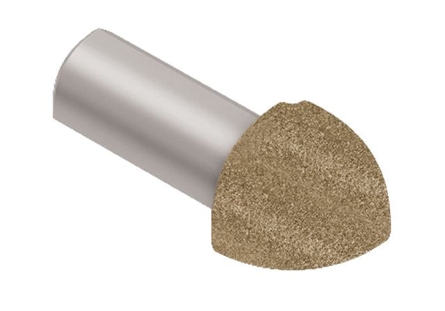 Rondec 90 Degree Outside Corner Metal Tile Edging Trim - Beige Color Coated Aluminum