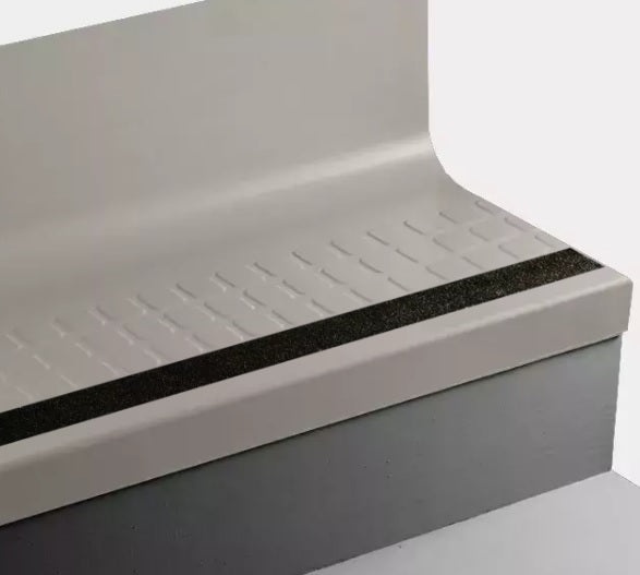 Macadamia Raised Square Rubber Stair Tread with Riser