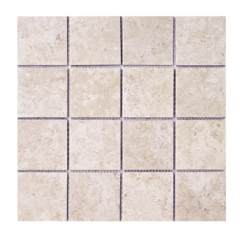 Gallery Tuscan Beige Porcelain Mosaic - 3" X 3" - Matte