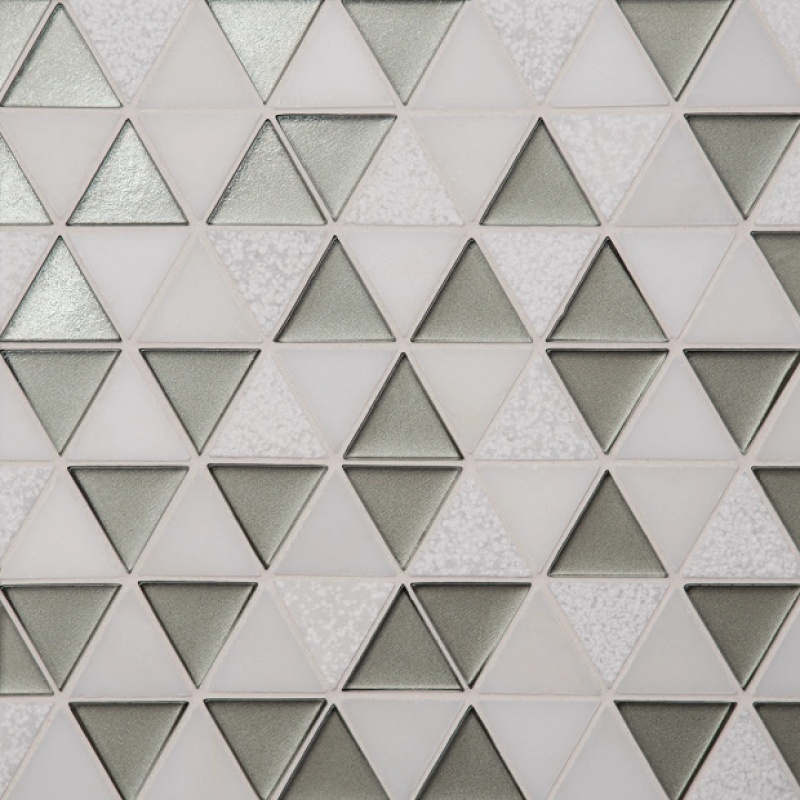 Kaikos Gray & Oriental White Stone & Glass Mosaic