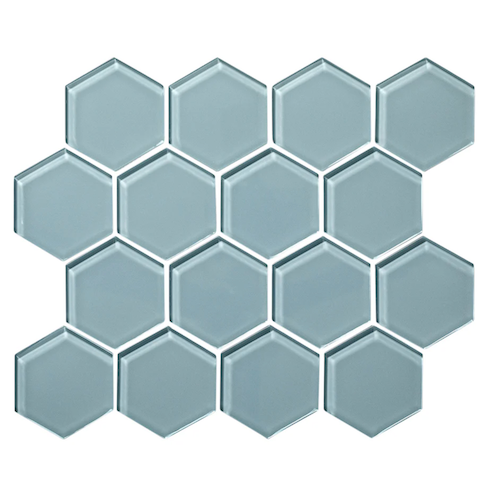 Glass Essentials Stratos Glass Mosaic - 3" Hexagon - Glossy