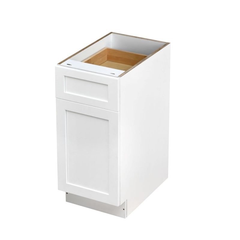 Mallorca White Shaker Wood Kitchen Base Cabinet - 15" X 24" X 34 1/2" (Assembly Required) - White