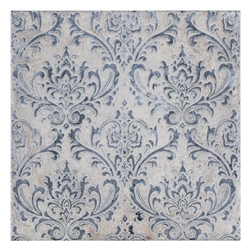 Milano Azul Decor Daman Ceramic Tile - Glossy - 7 7/8" X 7 7/8"