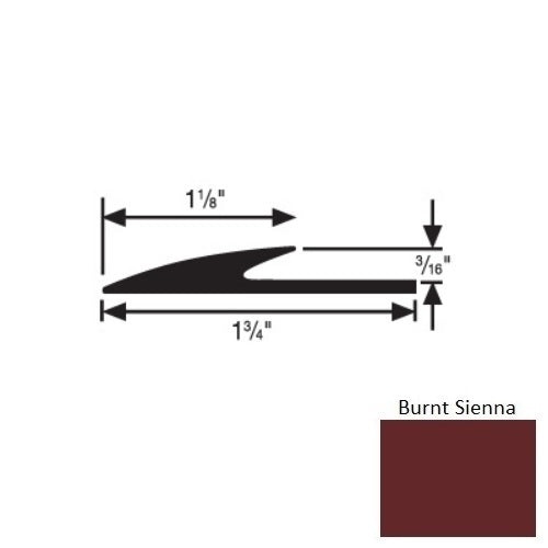 Flextones Burnt Sienna Vinyl 185 Transition Edge Guard - 3/16" X 12 Ft - Thermoplastic