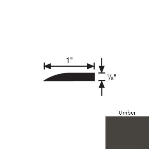 Flextones Umber Vinyl 192A Tile Reducer Strip - 1" X 3 Ft - Thermoplastic