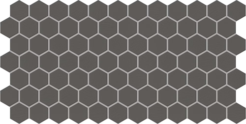 Keystones Black / Ebony Porcelain Mosaic - 2" Hexagon - Textured
