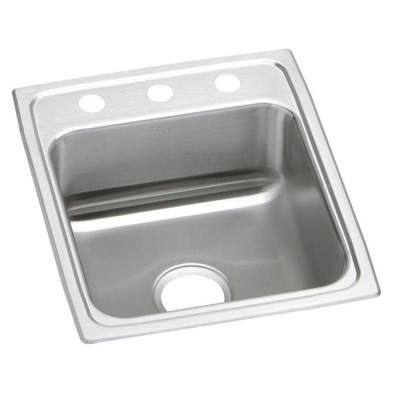 Lrad1720652 Lustertone Classic Stainless Steel Drop In Single Bowl Kitchen Sink - 17" X 20" X 6 1/2" With 2 Holes - Stainless Steel