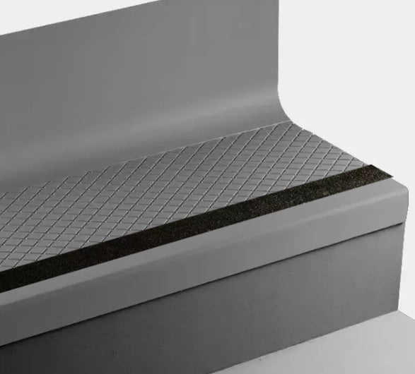 Johnsonite Grey Diamond Angle Fit Stair Tread with Riser