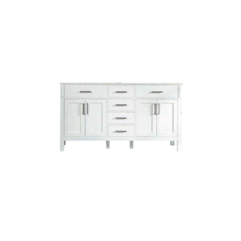 Fawna White Wood Freestanding Double Sink Bathroom Vanity